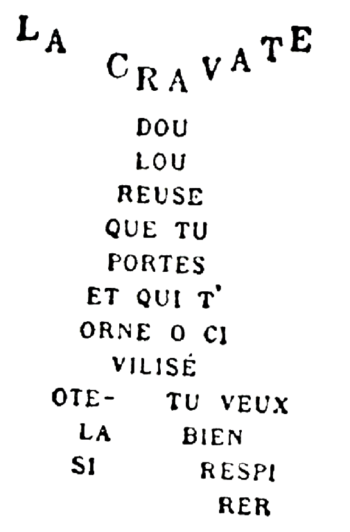 Guillaume Apollinaire - La cravate, Calligrammes